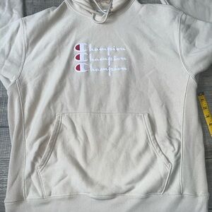 Champion triple reverse weave hoodie warm graphic neutral nude streetwear